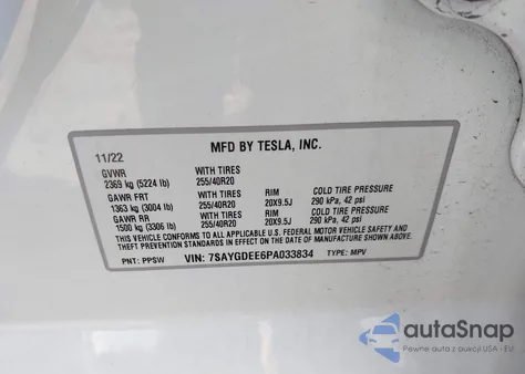2023 Tesla Model Y Awd/Long Range Dual Motor All-Wheel Drive from USA, damaged, VIN 7SAYGDEE6PA033834